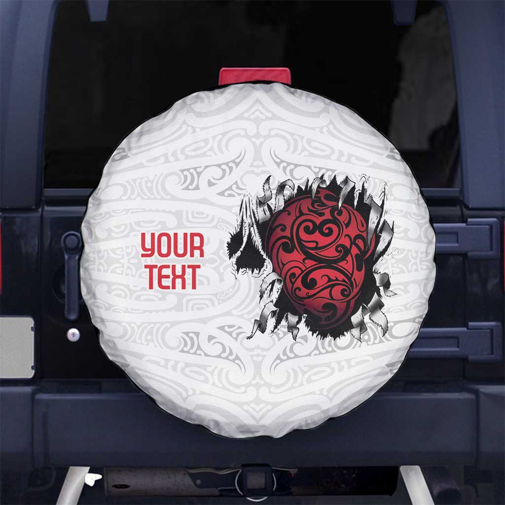 New Zealand Maori Heart Tribal Personalised Spare Tire Cover Polynesian Patterns