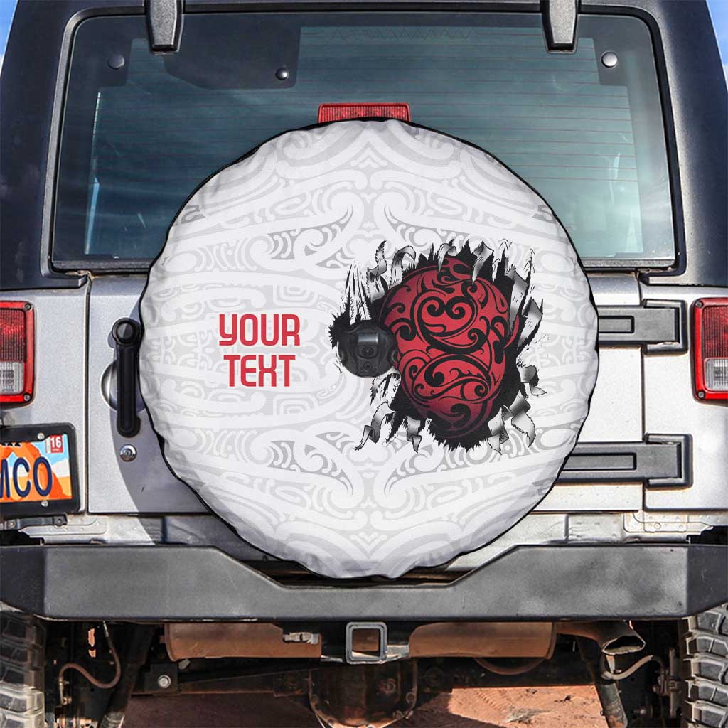 New Zealand Maori Heart Tribal Personalised Spare Tire Cover Polynesian Patterns