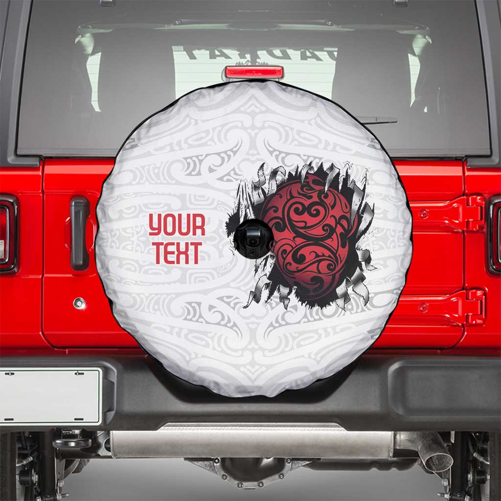 New Zealand Maori Heart Tribal Personalised Spare Tire Cover Polynesian Patterns