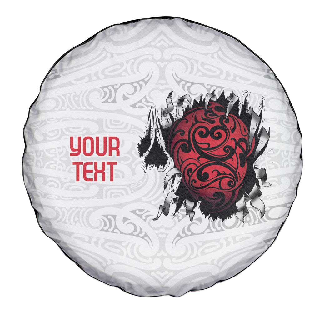 New Zealand Maori Heart Tribal Personalised Spare Tire Cover Polynesian Patterns