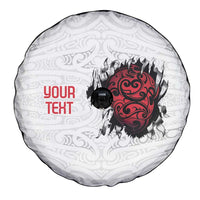 New Zealand Maori Heart Tribal Personalised Spare Tire Cover Polynesian Patterns