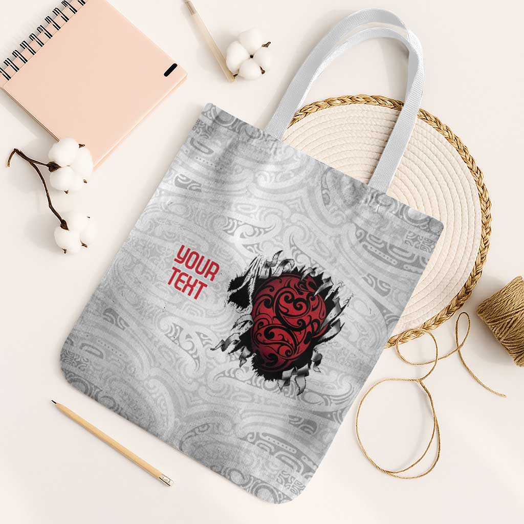 New Zealand Maori Heart Tribal Personalised Tote Bag Polynesian Patterns LT9 White Strap One Size White - Polynesian Pride