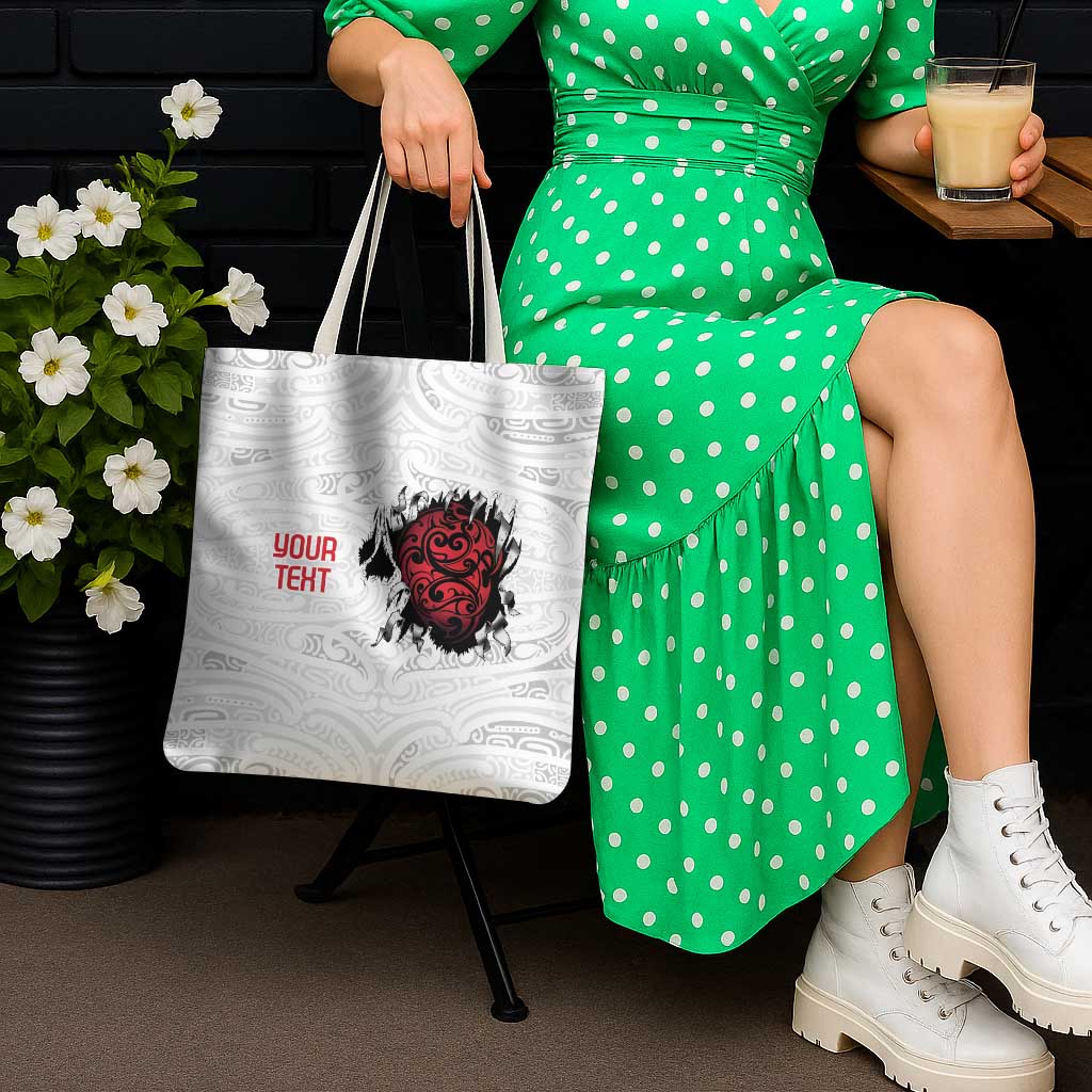 New Zealand Maori Heart Tribal Personalised Tote Bag Polynesian Patterns LT9 - Polynesian Pride