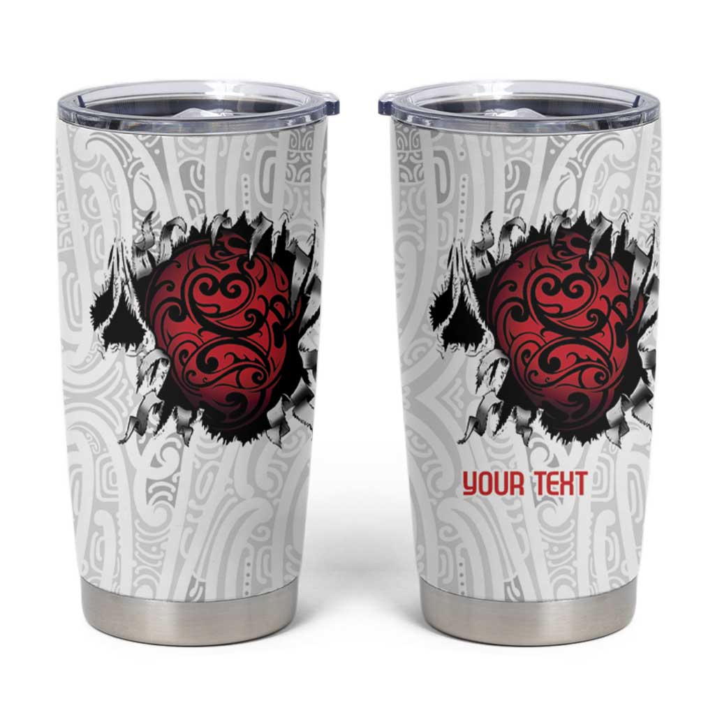 New Zealand Maori Heart Tribal Personalised Tumbler Cup Polynesian Patterns LT9 White - Polynesian Pride