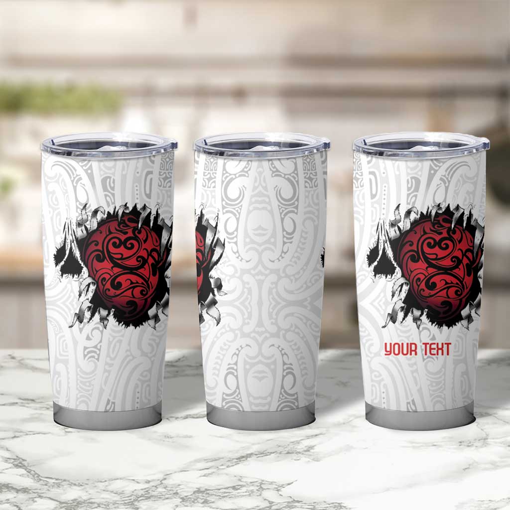 New Zealand Maori Heart Tribal Personalised Tumbler Cup Polynesian Patterns LT9 - Polynesian Pride