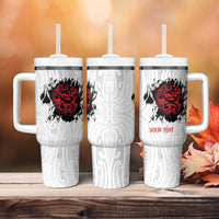 New Zealand Maori Heart Tribal Personalised Tumbler With Handle Polynesian Patterns LT9 - Polynesian Pride