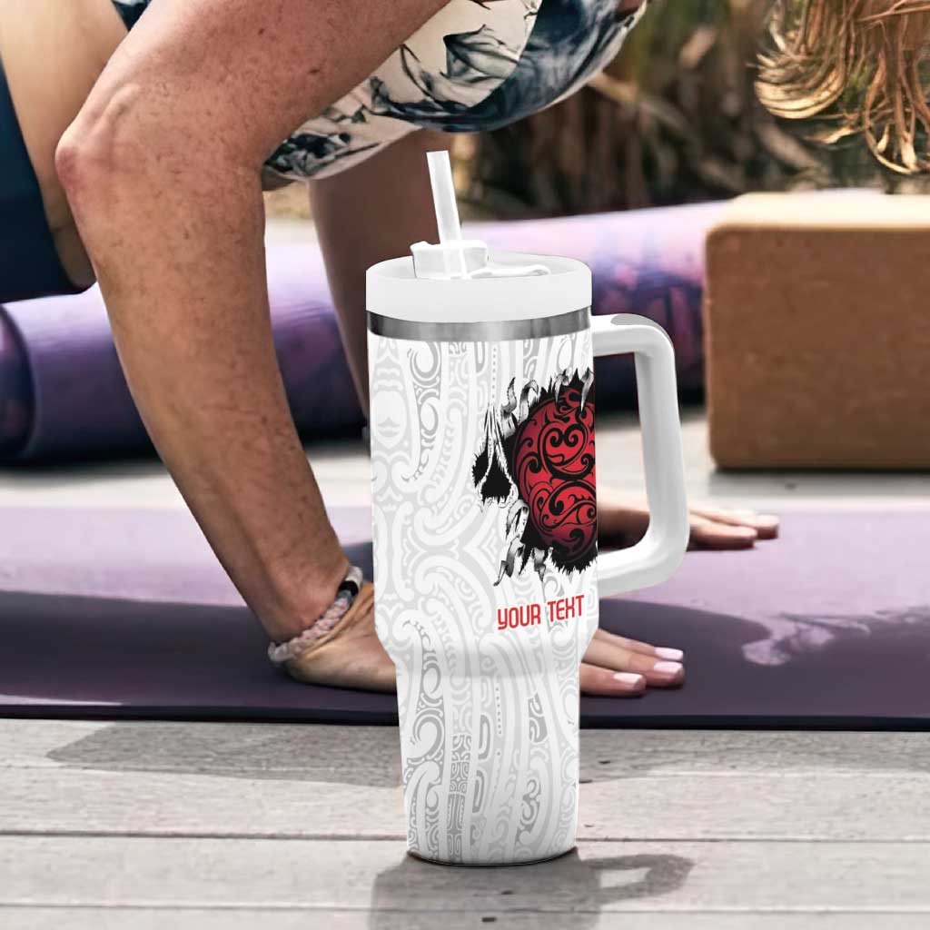 New Zealand Maori Heart Tribal Personalised Tumbler With Handle Polynesian Patterns LT9 - Polynesian Pride