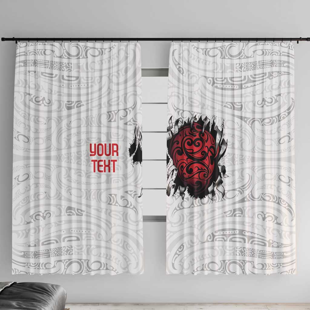 New Zealand Maori Heart Tribal Personalised Window Curtain Polynesian Patterns