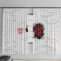 New Zealand Maori Heart Tribal Personalised Window Curtain Polynesian Patterns