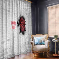 New Zealand Maori Heart Tribal Personalised Window Curtain Polynesian Patterns