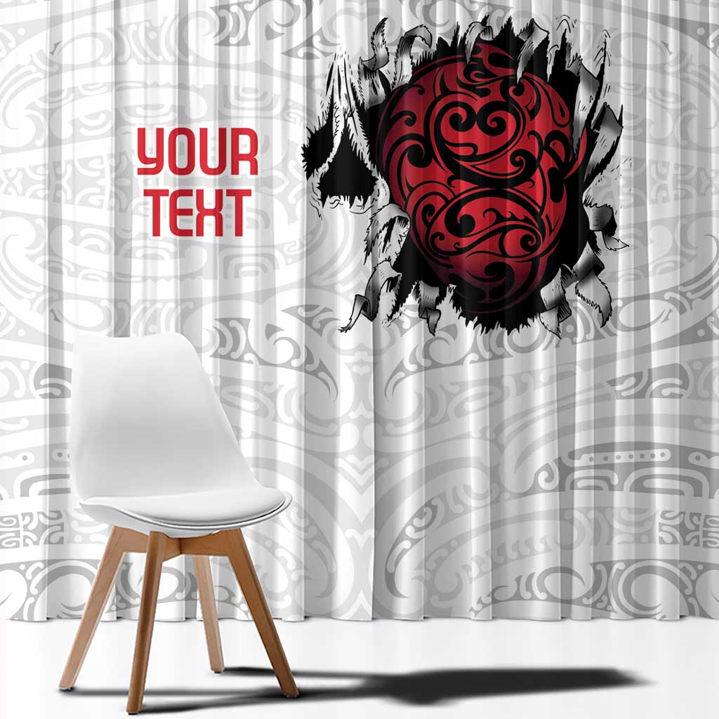 New Zealand Maori Heart Tribal Personalised Window Curtain Polynesian Patterns