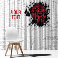 New Zealand Maori Heart Tribal Personalised Window Curtain Polynesian Patterns