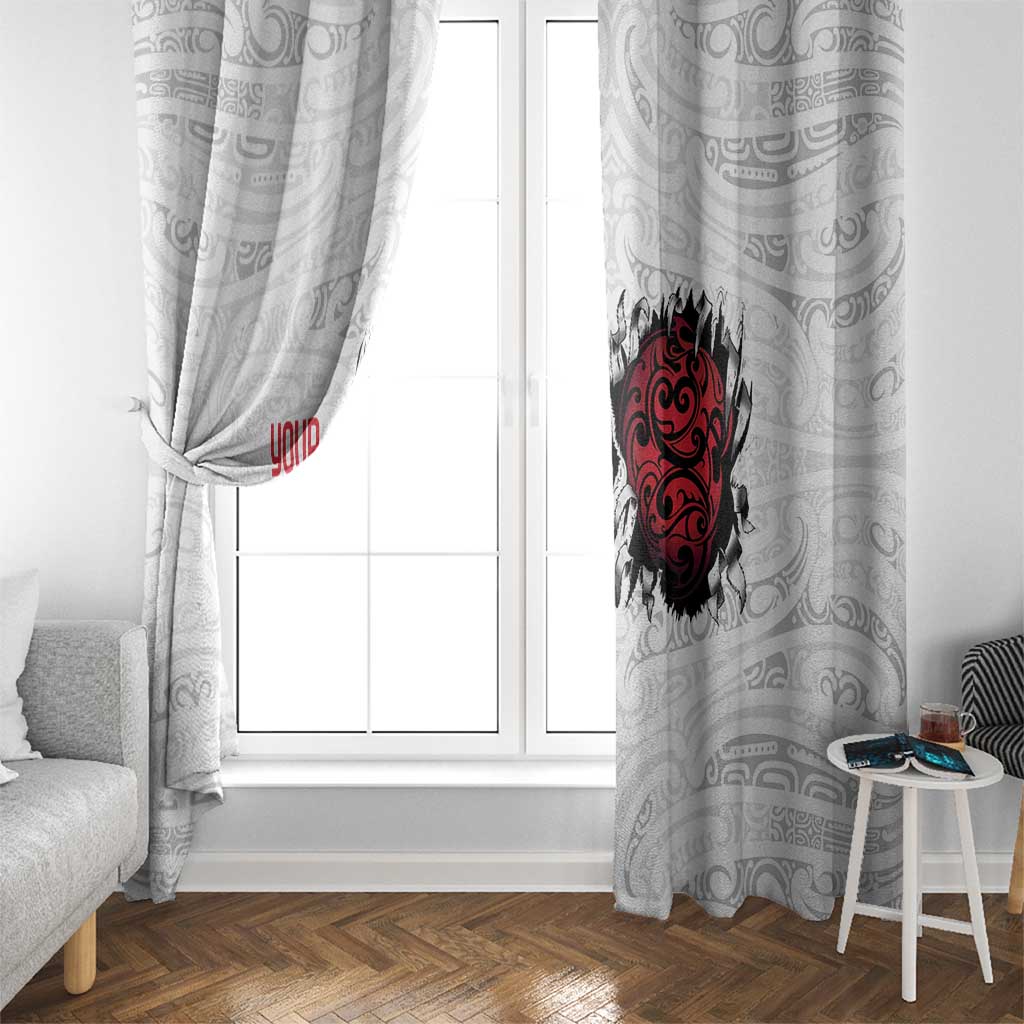 New Zealand Maori Heart Tribal Personalised Window Curtain Polynesian Patterns