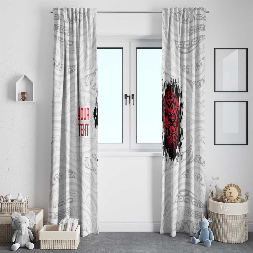 New Zealand Maori Heart Tribal Personalised Window Curtain Polynesian Patterns