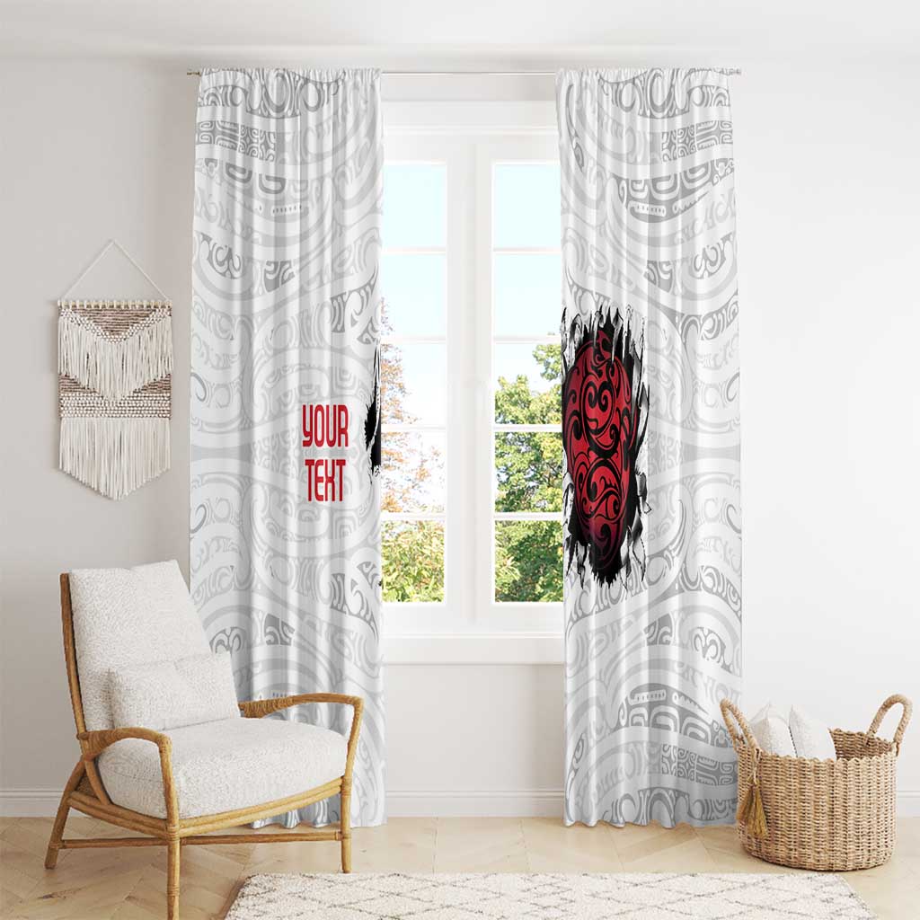 New Zealand Maori Heart Tribal Personalised Window Curtain Polynesian Patterns