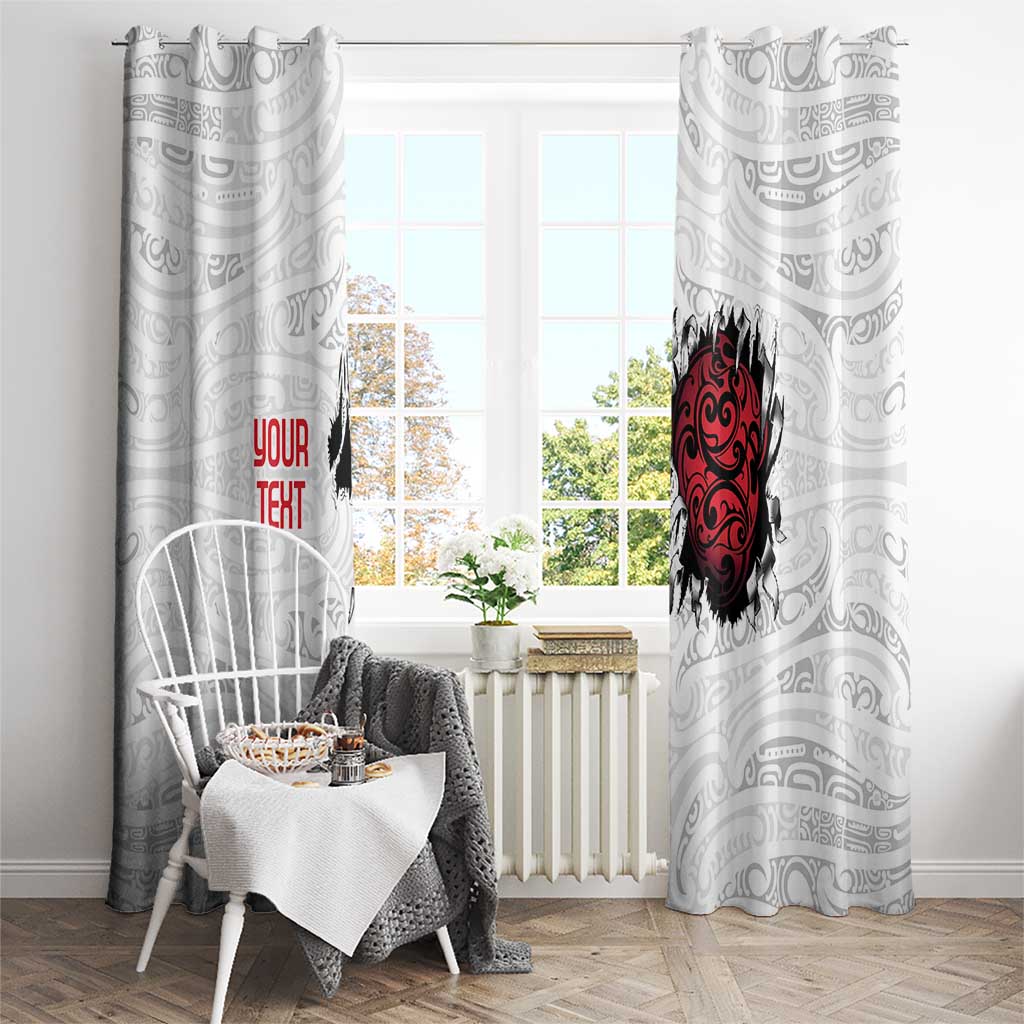 New Zealand Maori Heart Tribal Personalised Window Curtain Polynesian Patterns
