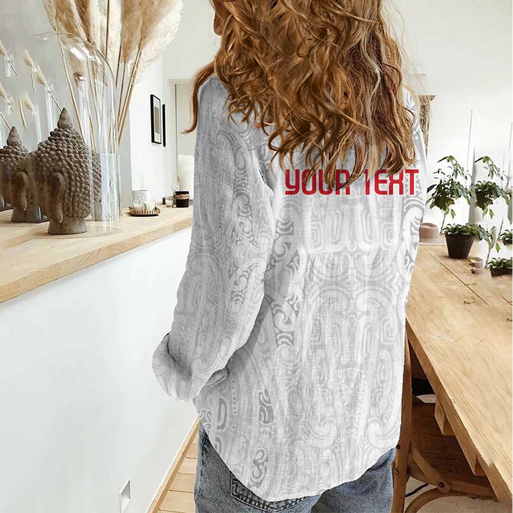 New Zealand Maori Heart Tribal Personalised Women Casual Shirt Polynesian Patterns LT9 - Polynesian Pride