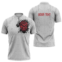 New Zealand Maori Heart Tribal Personalised Zipper Polo Shirt Polynesian Patterns LT9 - Polynesian Pride