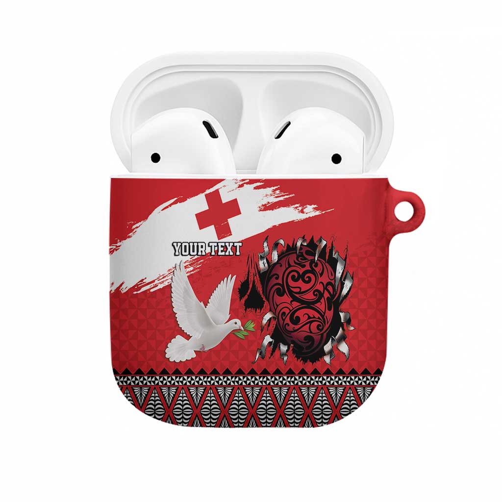 Tonga Heart Tribal Personalised AirPods Case Polynesian Patterns
