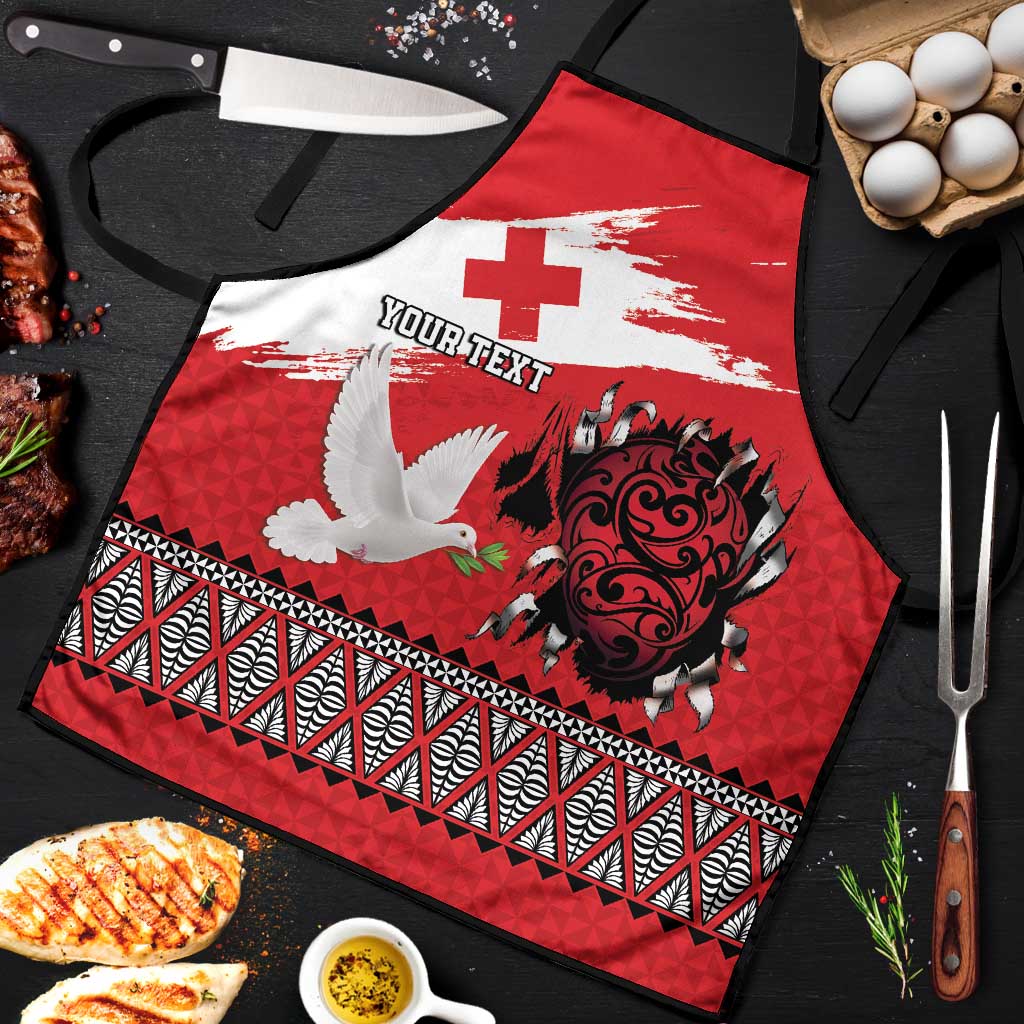 Tonga Heart Tribal Personalised Apron Polynesian Patterns LT9 Red - Polynesian Pride
