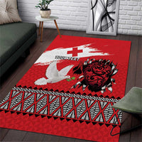 Tonga Heart Tribal Personalised Area Rug Polynesian Patterns LT9 Red - Polynesian Pride