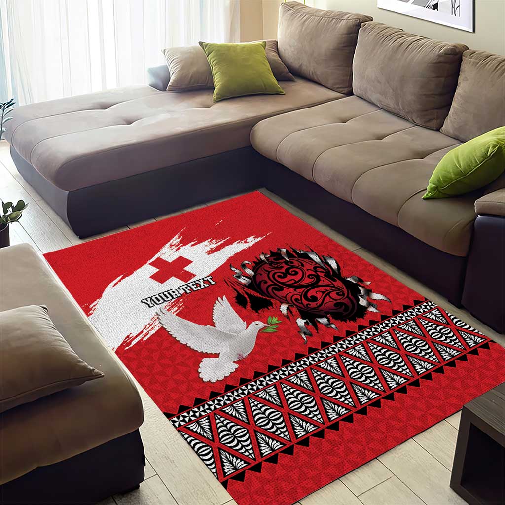 Tonga Heart Tribal Personalised Area Rug Polynesian Patterns LT9 - Polynesian Pride