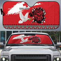 Tonga Heart Tribal Personalised Auto Sun Shade Polynesian Patterns LT9 Red - Polynesian Pride