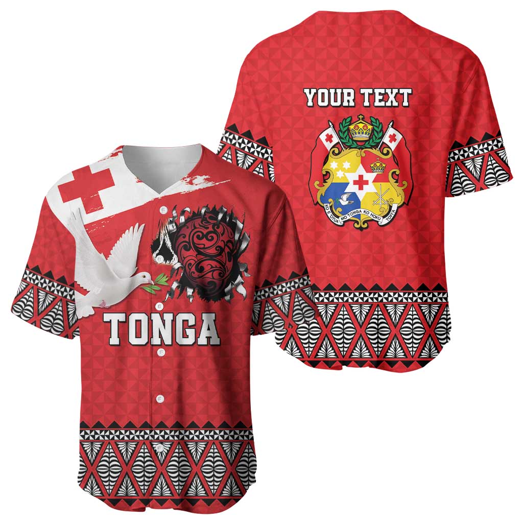 Tonga Heart Tribal Personalised Baseball Jersey Polynesian Patterns LT9 - Polynesian Pride