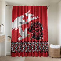 Tonga Heart Tribal Personalised Bathroom Set Polynesian Patterns LT9 Shower Curtain Only Red - Polynesian Pride