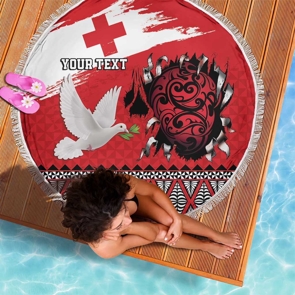 Tonga Heart Tribal Personalised Beach Blanket Polynesian Patterns LT9 - Polynesian Pride