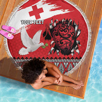 Tonga Heart Tribal Personalised Beach Blanket Polynesian Patterns LT9 - Polynesian Pride