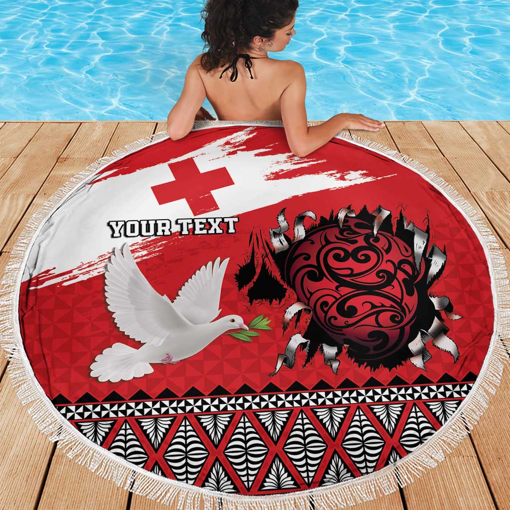 Tonga Heart Tribal Personalised Beach Blanket Polynesian Patterns LT9 - Polynesian Pride