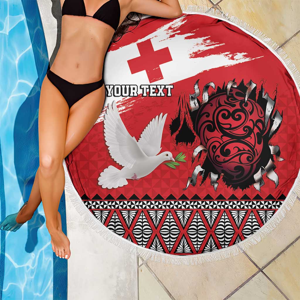 Tonga Heart Tribal Personalised Beach Blanket Polynesian Patterns LT9 - Polynesian Pride