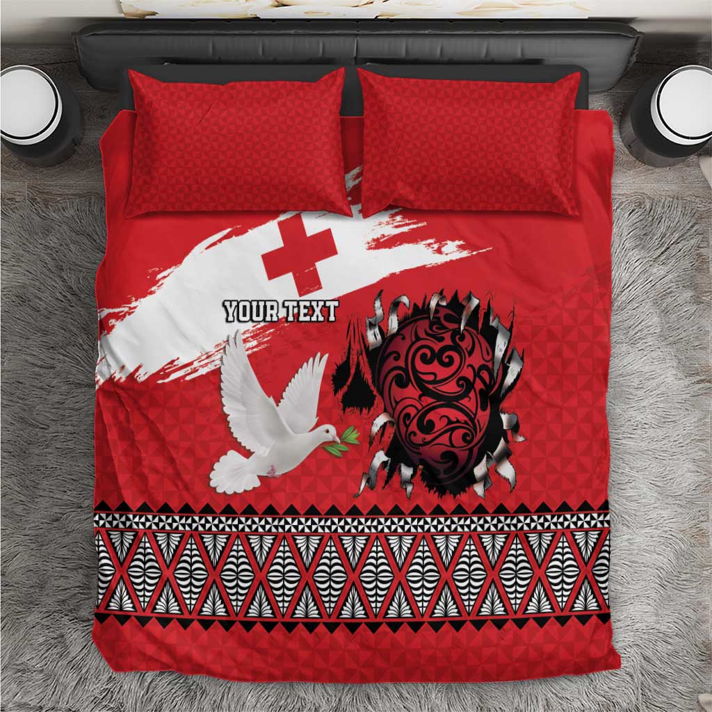 Tonga Heart Tribal Personalised Bedding Set Polynesian Patterns LT9 Red - Polynesian Pride