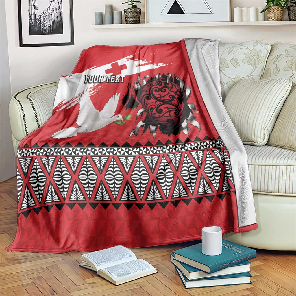 Tonga Heart Tribal Personalised Blanket Polynesian Patterns LT9 Red - Polynesian Pride