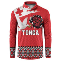 Tonga Heart Tribal Personalised Button Sweatshirt Polynesian Patterns LT9 Red - Polynesian Pride