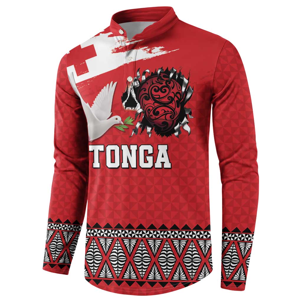 Tonga Heart Tribal Personalised Button Sweatshirt Polynesian Patterns LT9 - Polynesian Pride