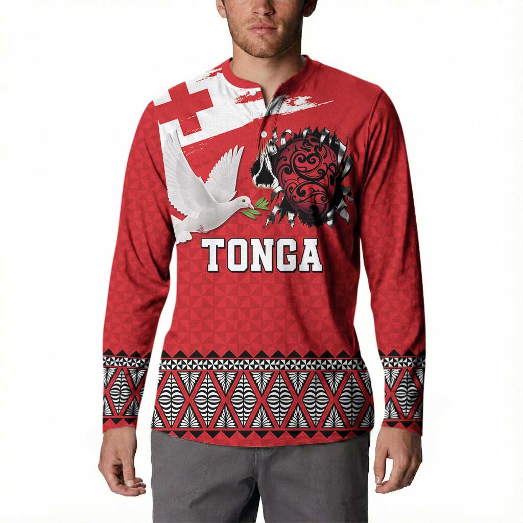 Tonga Heart Tribal Personalised Button Sweatshirt Polynesian Patterns LT9 - Polynesian Pride