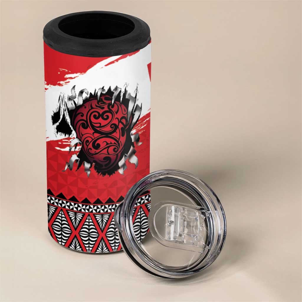 Tonga Heart Tribal Personalised 4 in 1 Can Cooler Tumbler Polynesian Patterns LT9 - Polynesian Pride