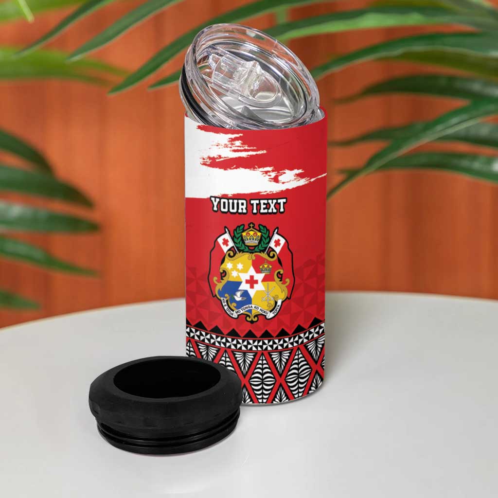 Tonga Heart Tribal Personalised 4 in 1 Can Cooler Tumbler Polynesian Patterns LT9 - Polynesian Pride