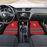 Tonga Heart Tribal Personalised Car Mats Polynesian Patterns LT9 Set 2pcs - Front Red - Polynesian Pride