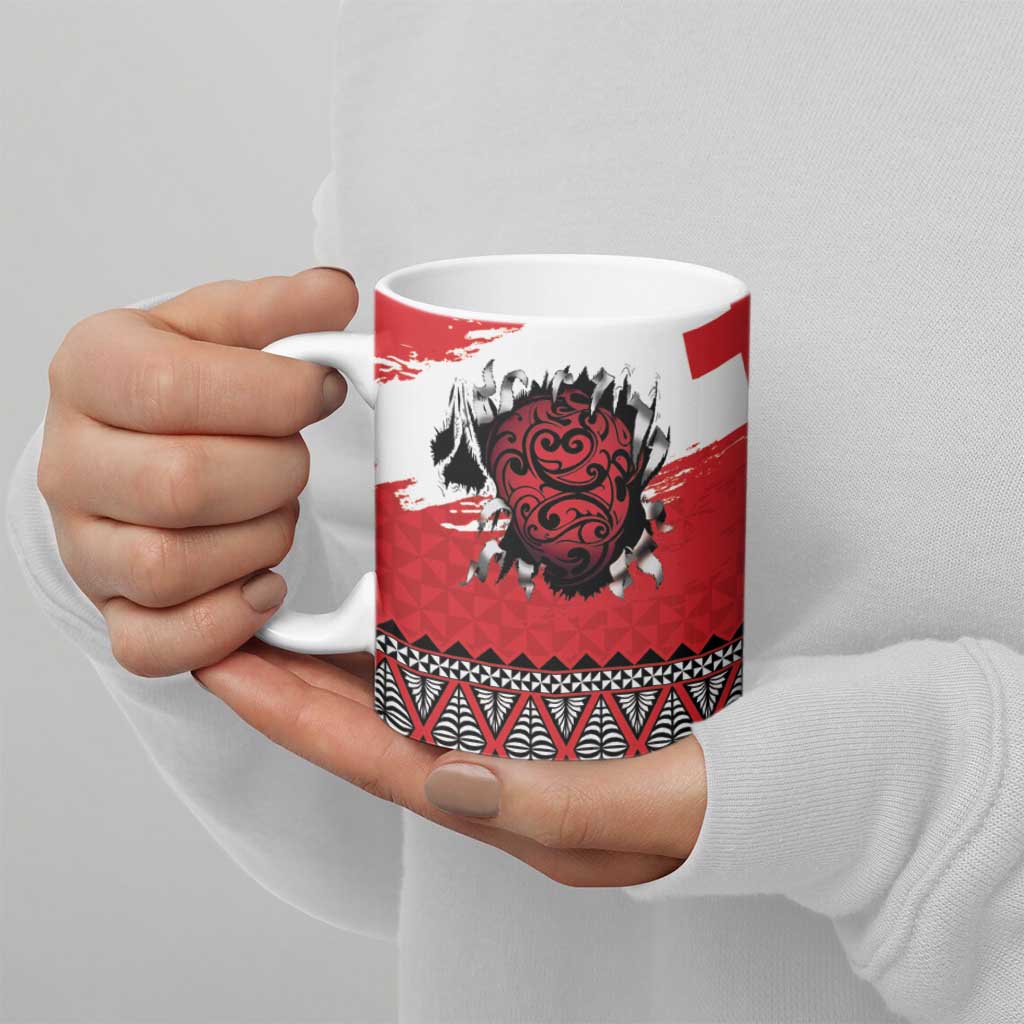 Tonga Heart Tribal Personalised Ceramic Mug Polynesian Patterns LT9 - Polynesian Pride