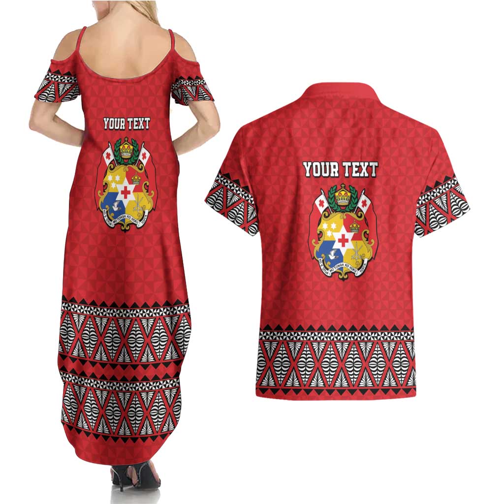 Tonga Heart Tribal Personalised Couples Matching Summer Maxi Dress and Hawaiian Shirt Polynesian Patterns LT9 - Polynesian Pride
