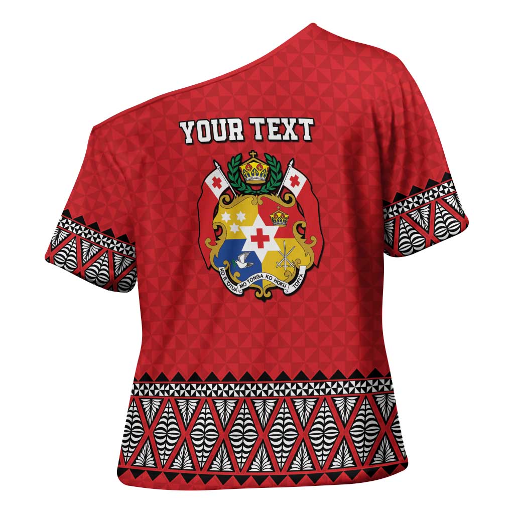 Tonga Heart Tribal Personalised Cross Shoulder Shirt Polynesian Patterns LT9 - Polynesian Pride