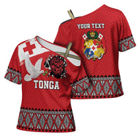 Tonga Heart Tribal Personalised Cross Shoulder Shirt Polynesian Patterns LT9 - Polynesian Pride