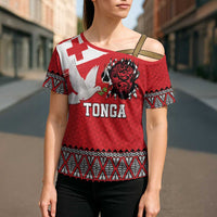 Tonga Heart Tribal Personalised Cross Shoulder Shirt Polynesian Patterns LT9 - Polynesian Pride