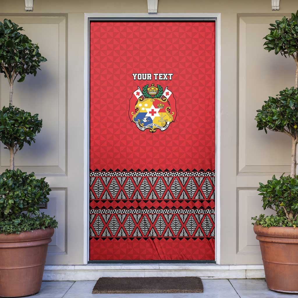 Tonga Heart Tribal Personalised Door Cover Polynesian Patterns LT9 Red - Polynesian Pride