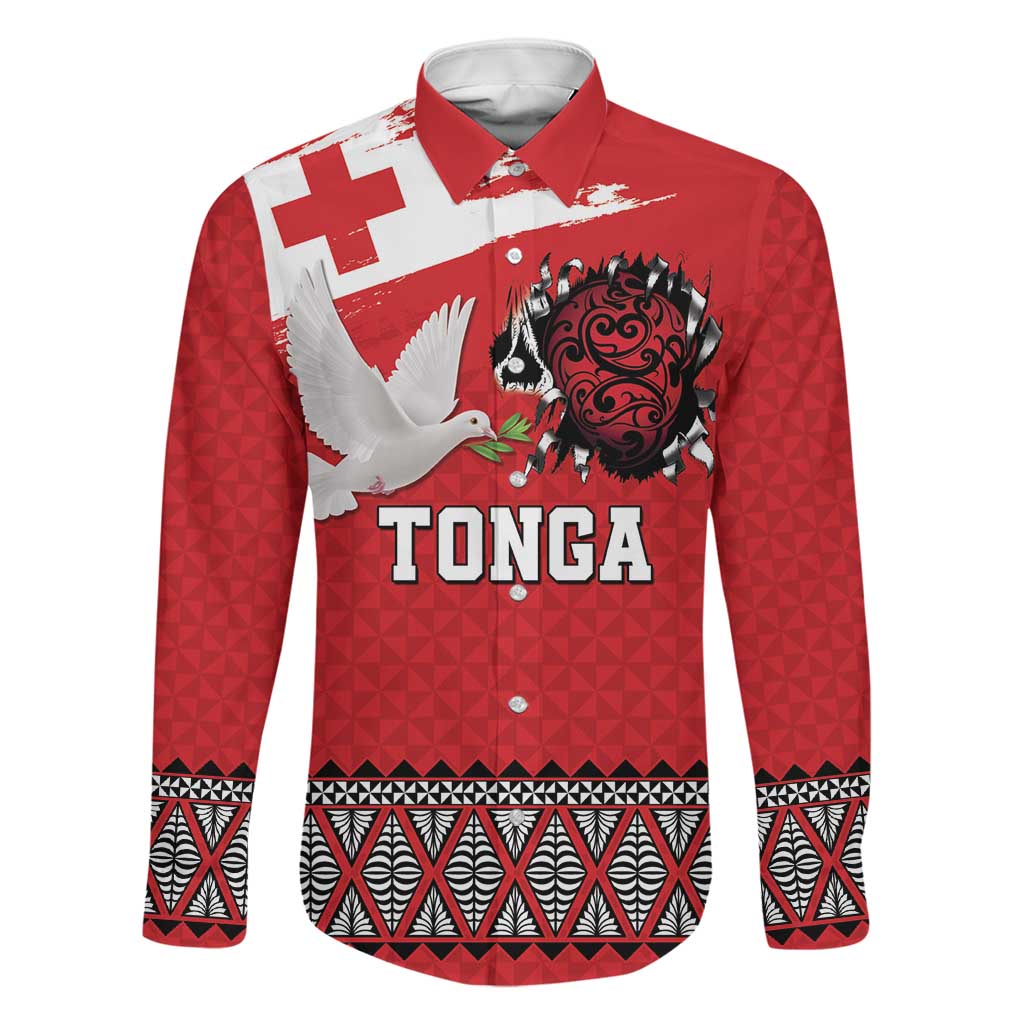 Tonga Heart Tribal Personalised Family Matching Long Sleeve Bodycon Dress and Hawaiian Shirt Polynesian Patterns