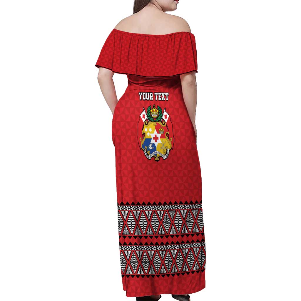 Tonga Heart Tribal Personalised Family Matching Off Shoulder Maxi Dress and Hawaiian Shirt Polynesian Patterns LT9 - Polynesian Pride