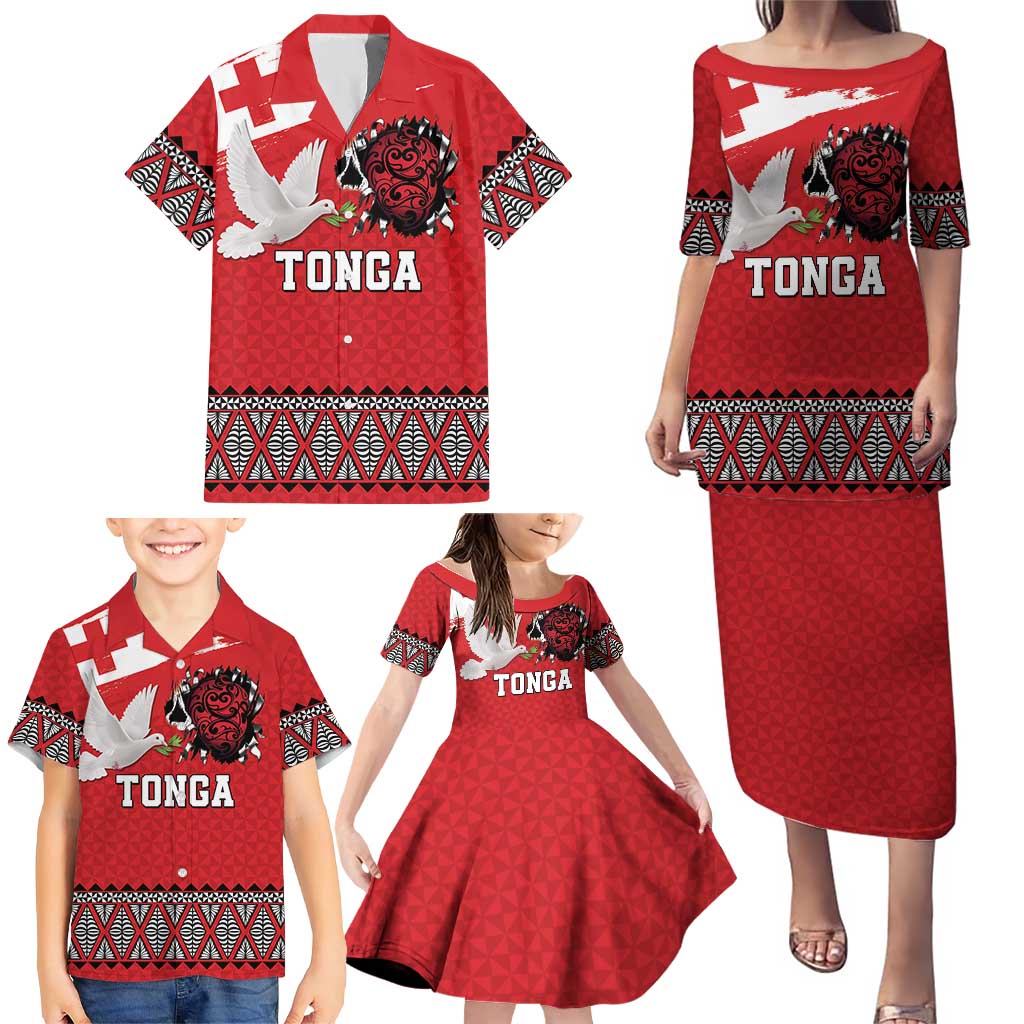 Tonga Heart Tribal Personalised Family Matching Puletasi and Hawaiian Shirt Polynesian Patterns LT9 - Polynesian Pride